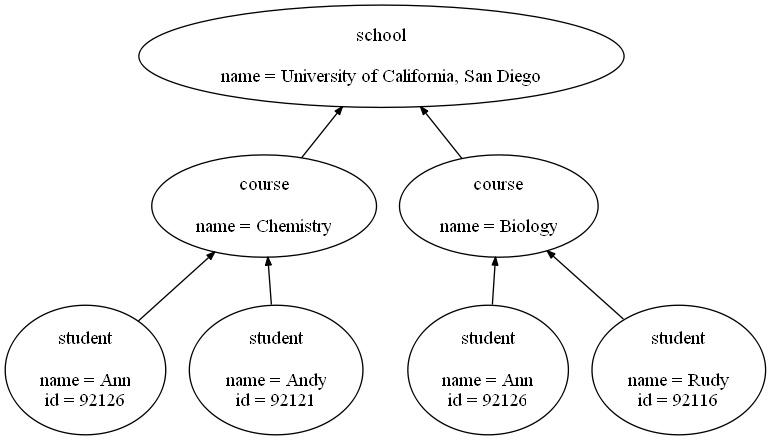 Hierarchical chart showing the organization of a school