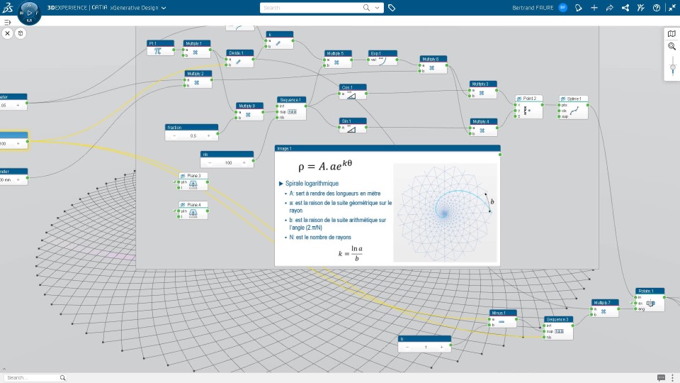 logarithmic spiral | Dassault Systèmes®