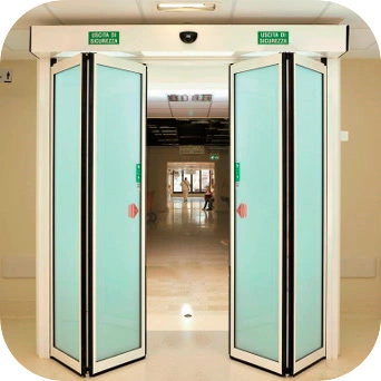 Interior door - FDA HOSPITAL - Ponzi - aluminum / folding / glazed