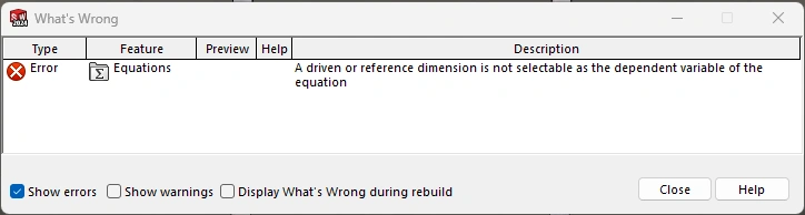 Equation Errors | Dassault Systèmes®